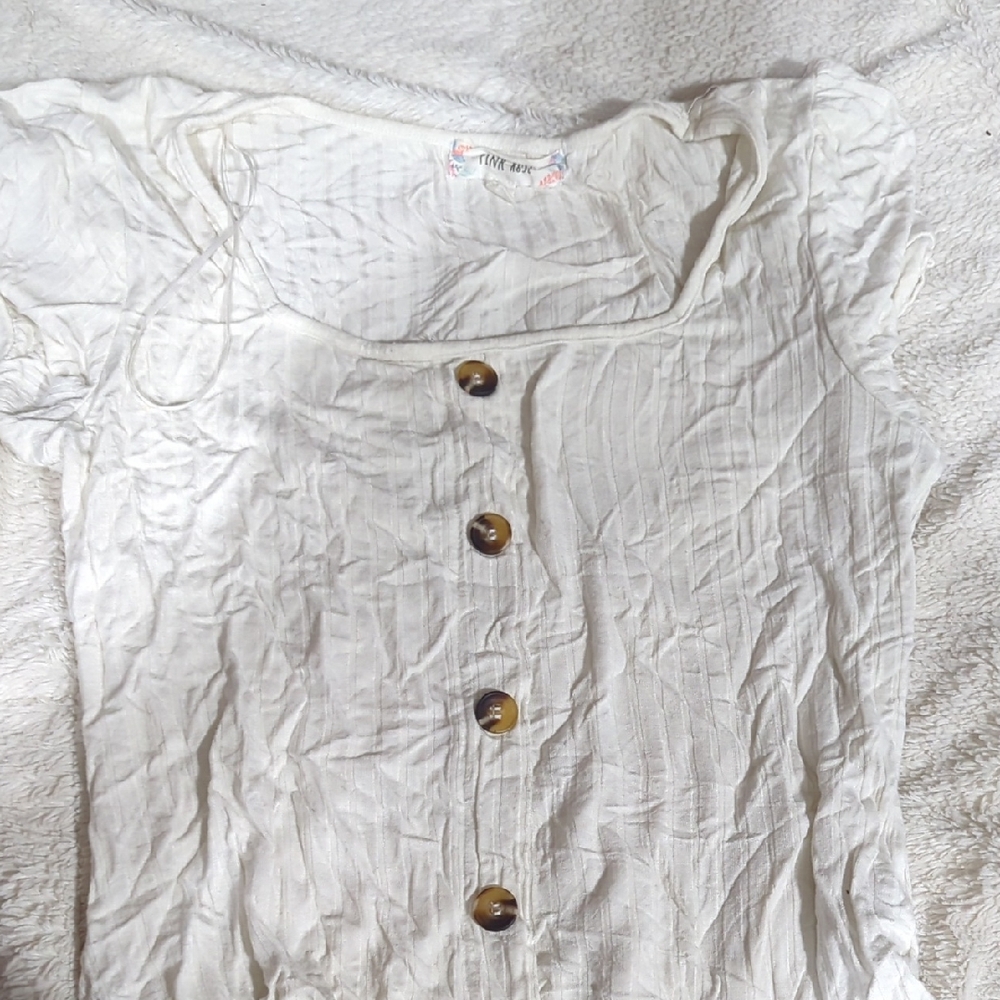 Pink Rose Ivory Textured Top